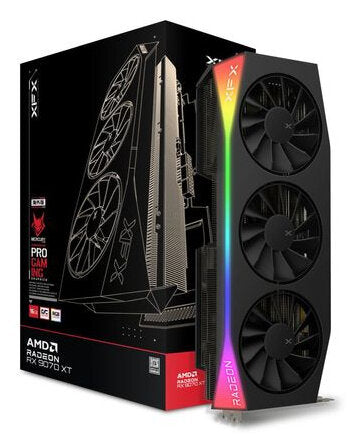 TARJETA DE VIDEO XFX MERCURY RX 9070 XT/ RGB/16GB/ GDDR6/ PCIE 5.0/256 BIT/GAMA ALTA TARJETA DE VIDEO XFX MERCURY RX 9070 XT/ RGB/16GB/ GDDR6/ PCIE 5.0/256 BIT/GAMA ALTA